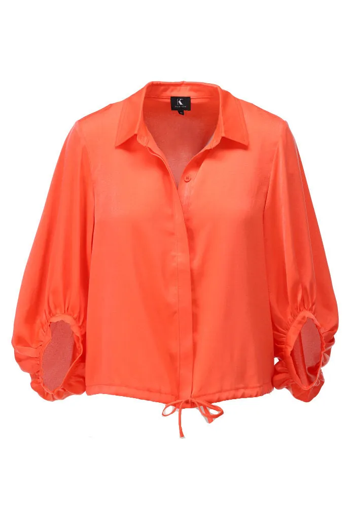 K-design - Blouse in satijn look (A674Orangeade)