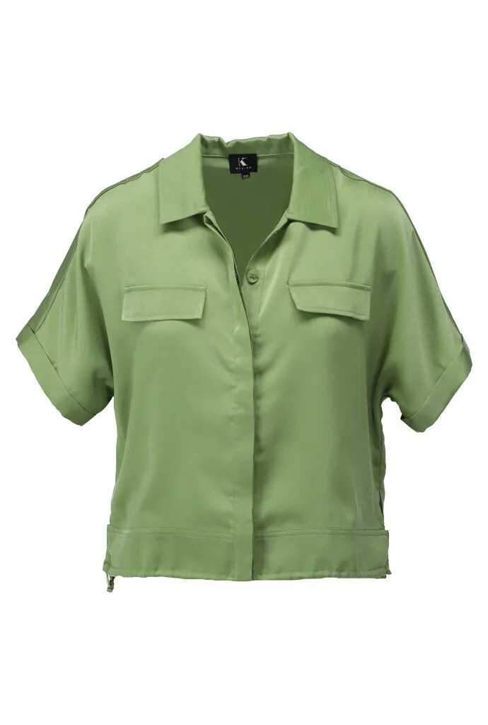 K-design - Blouse met zakken (A678Green eyes)