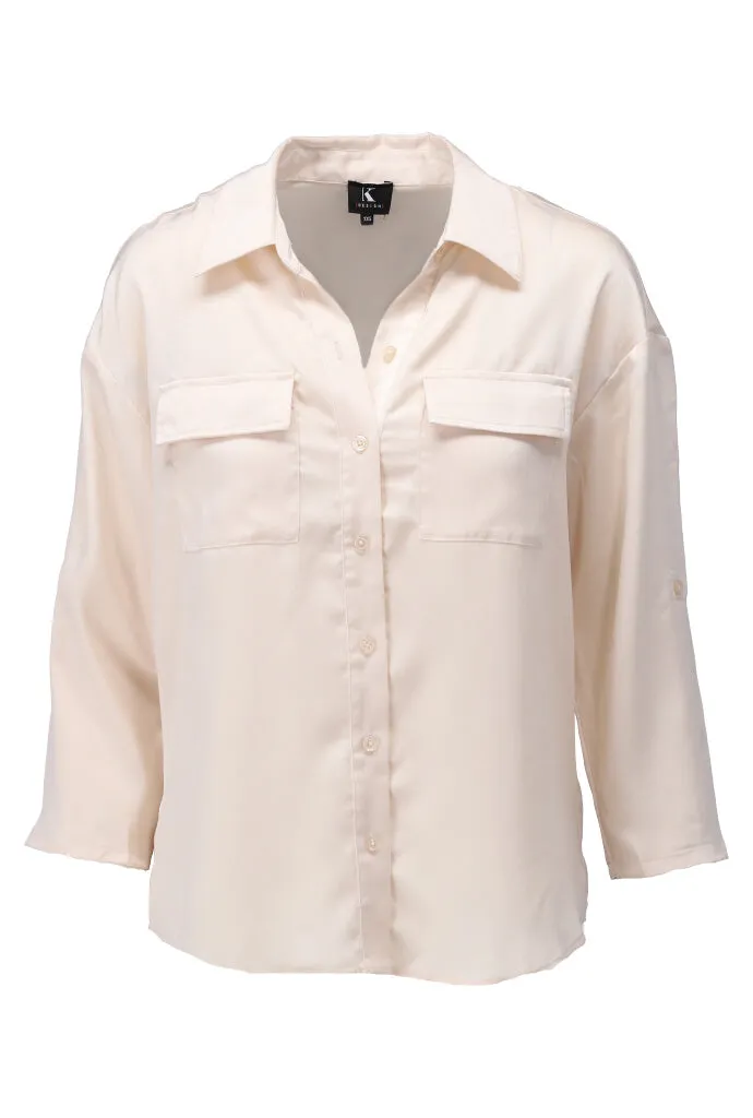 K-design - Oversized blouse met zakjes (A670Birch)