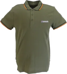 Lambretta Khaki/Black/Marmalade Retro Target Logo 100% Cotton Polo Shirts