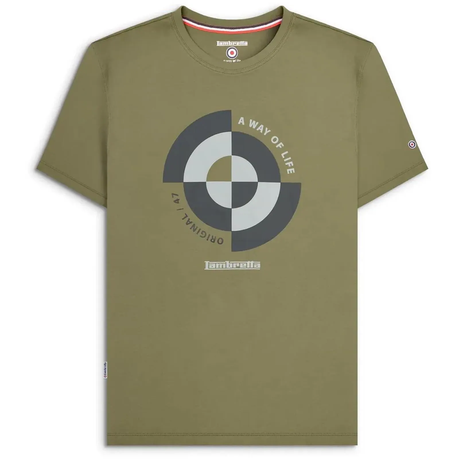 Lambretta Mens Target Quadrant Short Sleeve Cotton T-Shirt