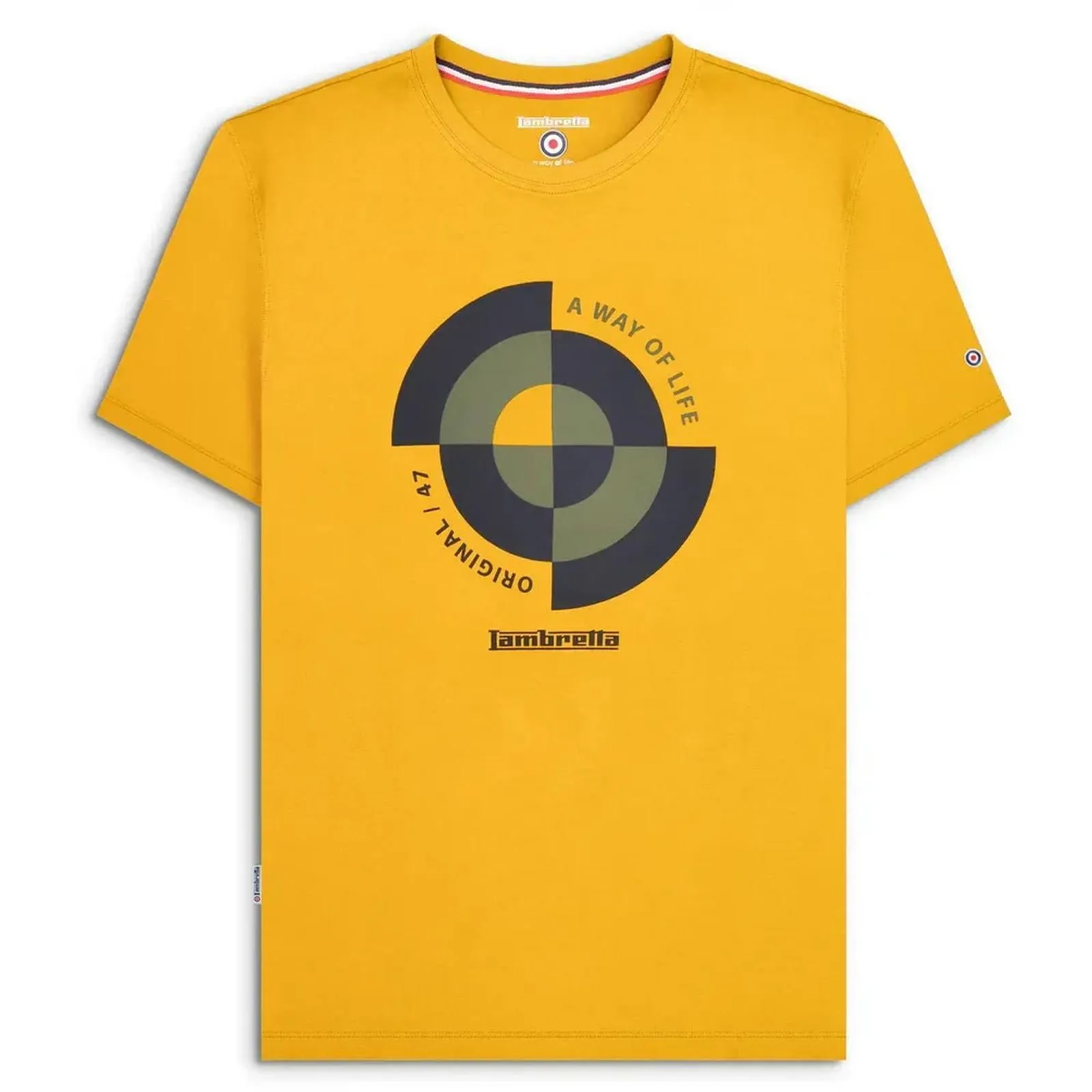 Lambretta Mens Target Quadrant Short Sleeve Cotton T-Shirt