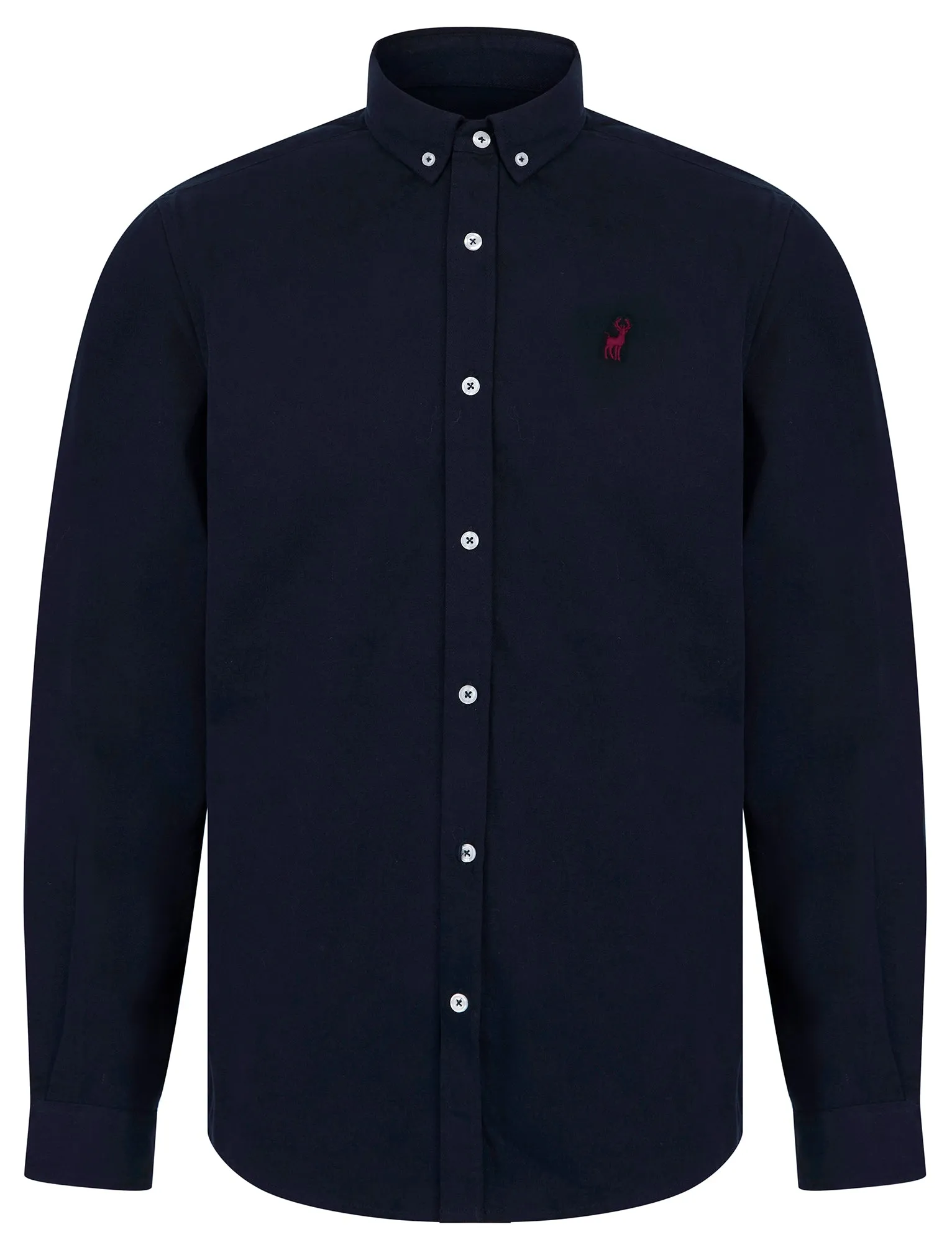 Leyburn Cotton Twill Long Sleeve Shirt in Sky Captain Navy - Kensington Eastside
