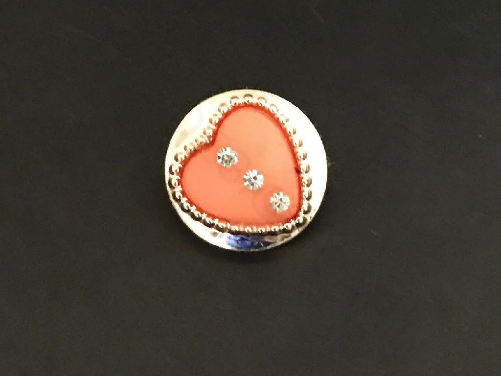 Light Orange Heart Acrylic Button