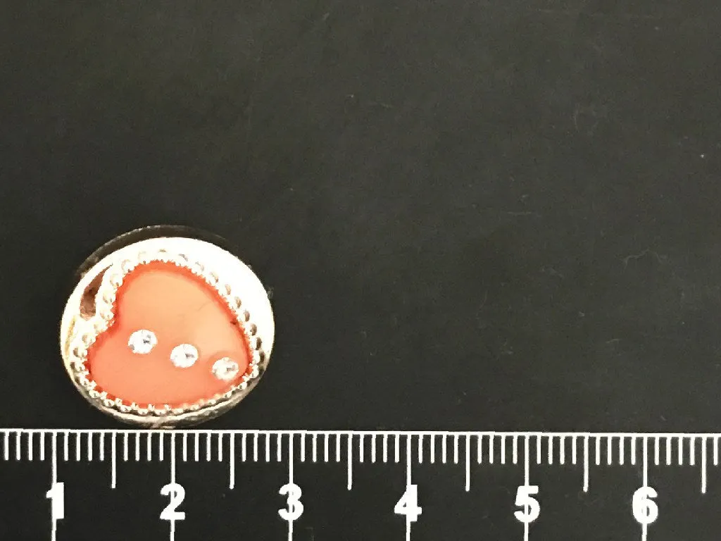 Light Orange Heart Acrylic Button