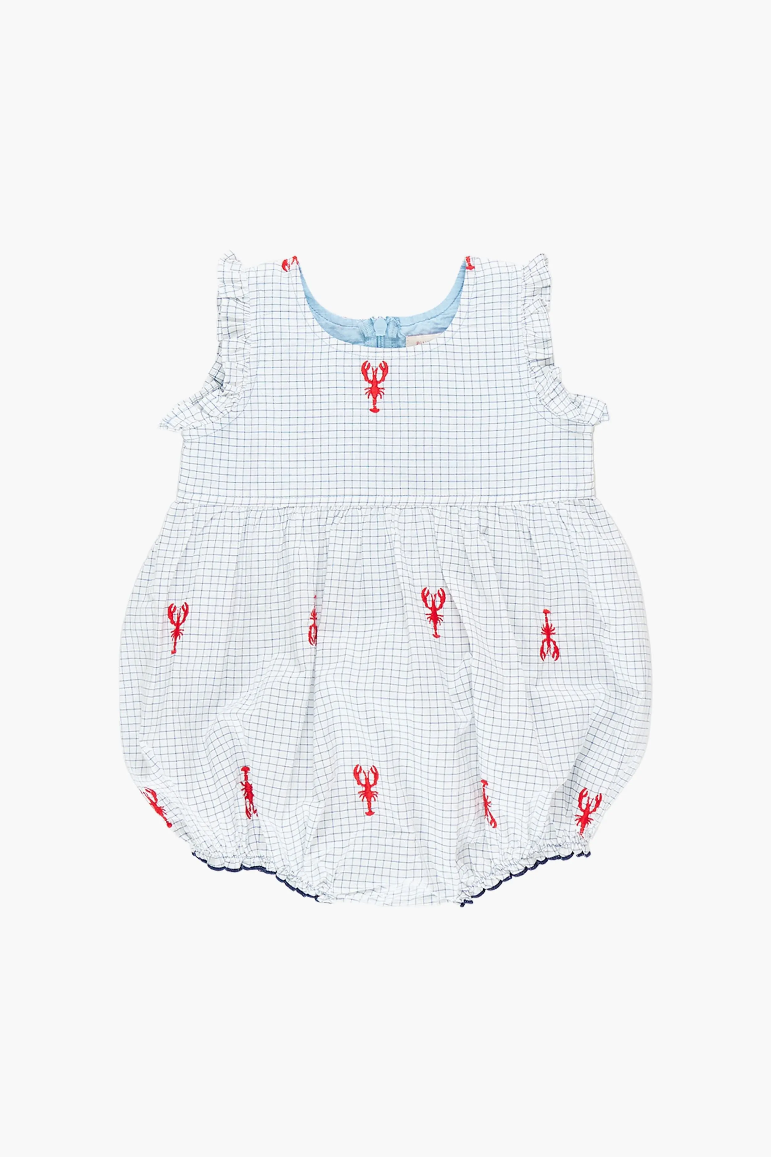 Lobster Check Baby Girls Kelsey Bubble