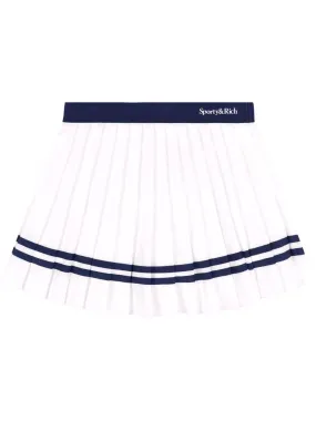 logo-print pleated skirt