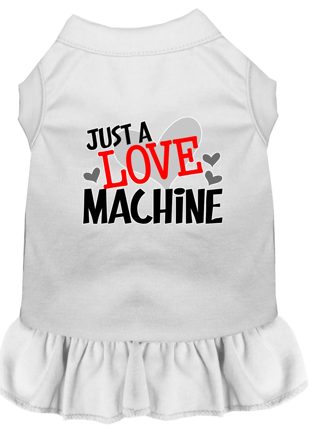 Love Machine Screen Print Dog Dress White Xxxl