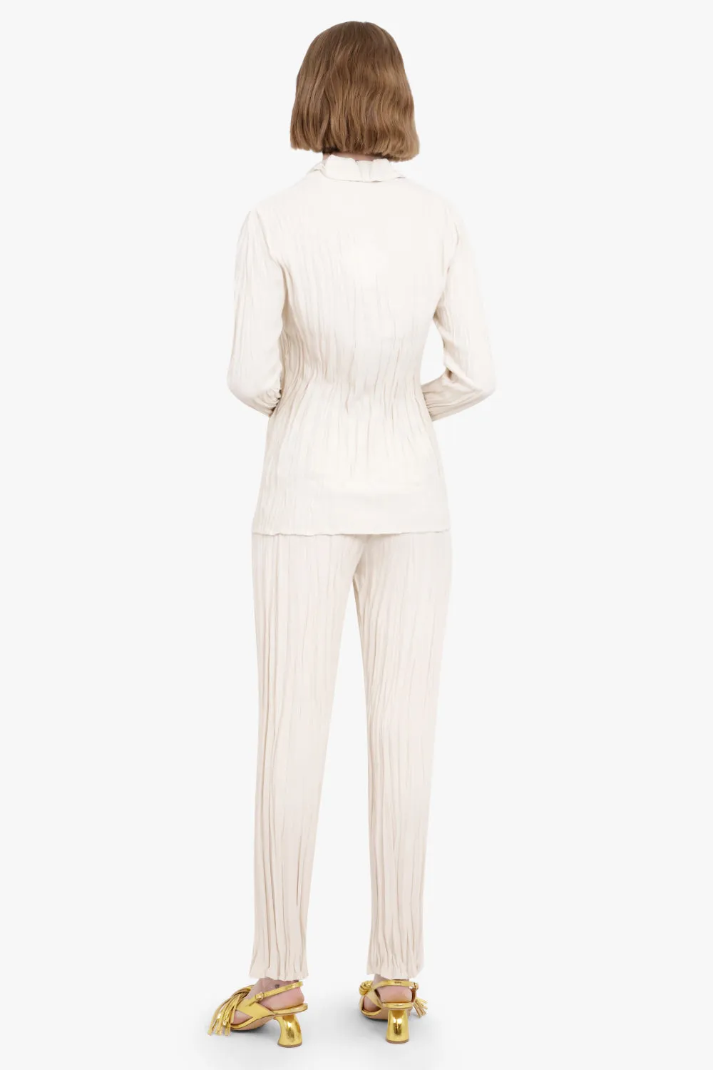 MAISIE PLISSE SHIRT | CREAM