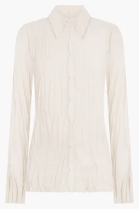MAISIE PLISSE SHIRT | CREAM