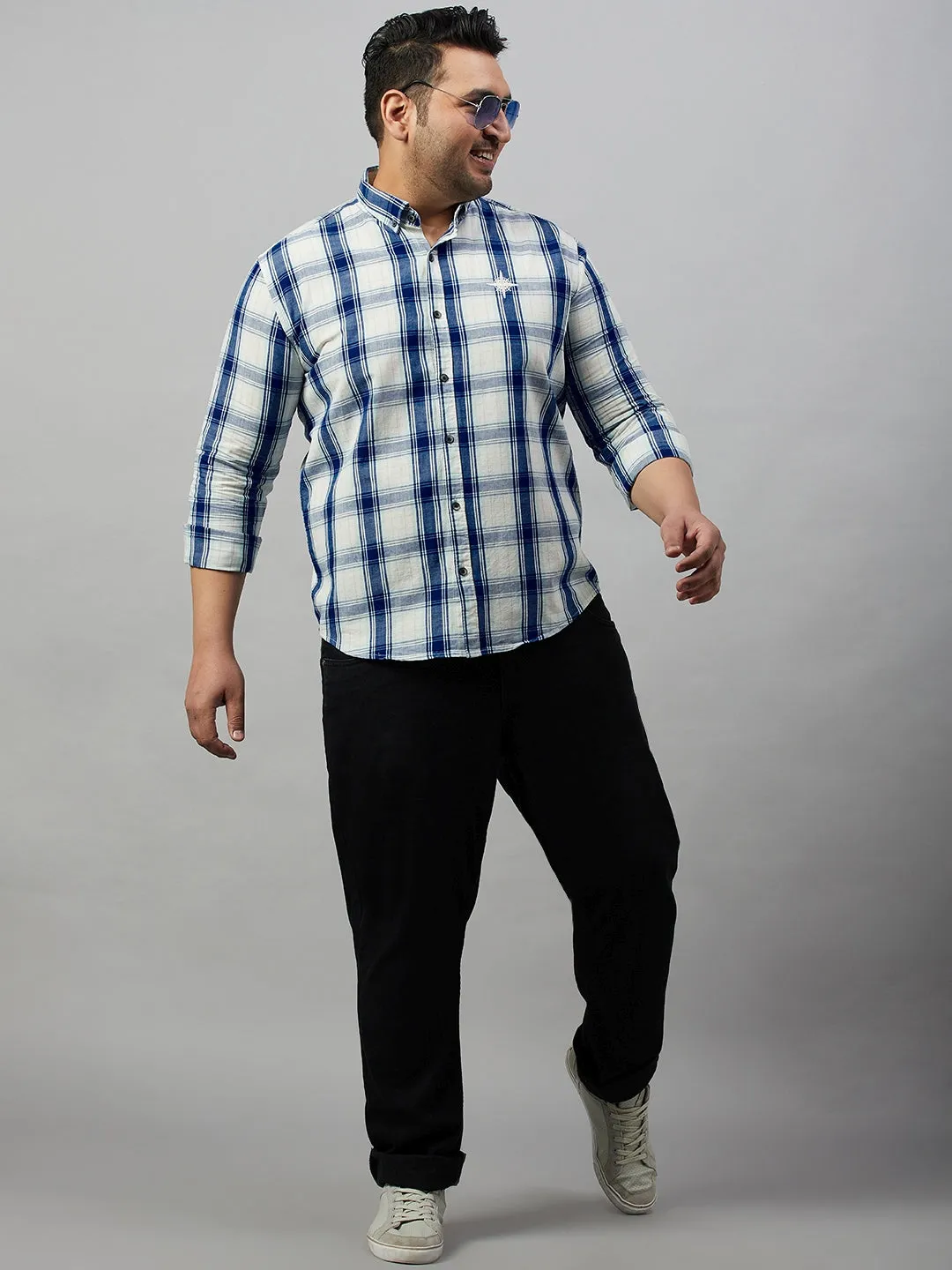Men Checked White Comfort Shirt