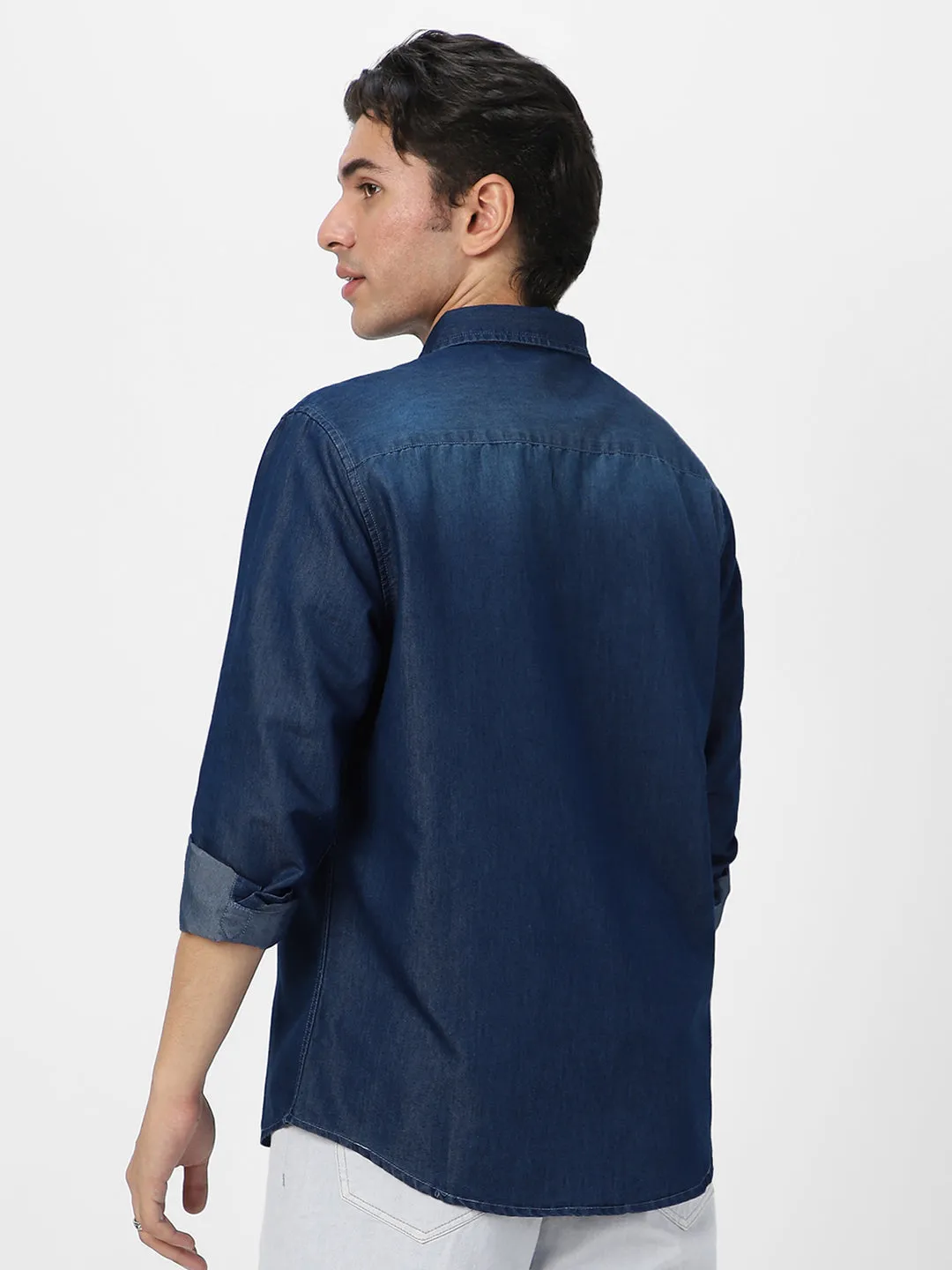 Men's Blue Full Sleeve Regular Fit Casual Denim Shirt