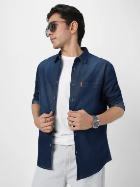 Men's Blue Full Sleeve Regular Fit Casual Denim Shirt