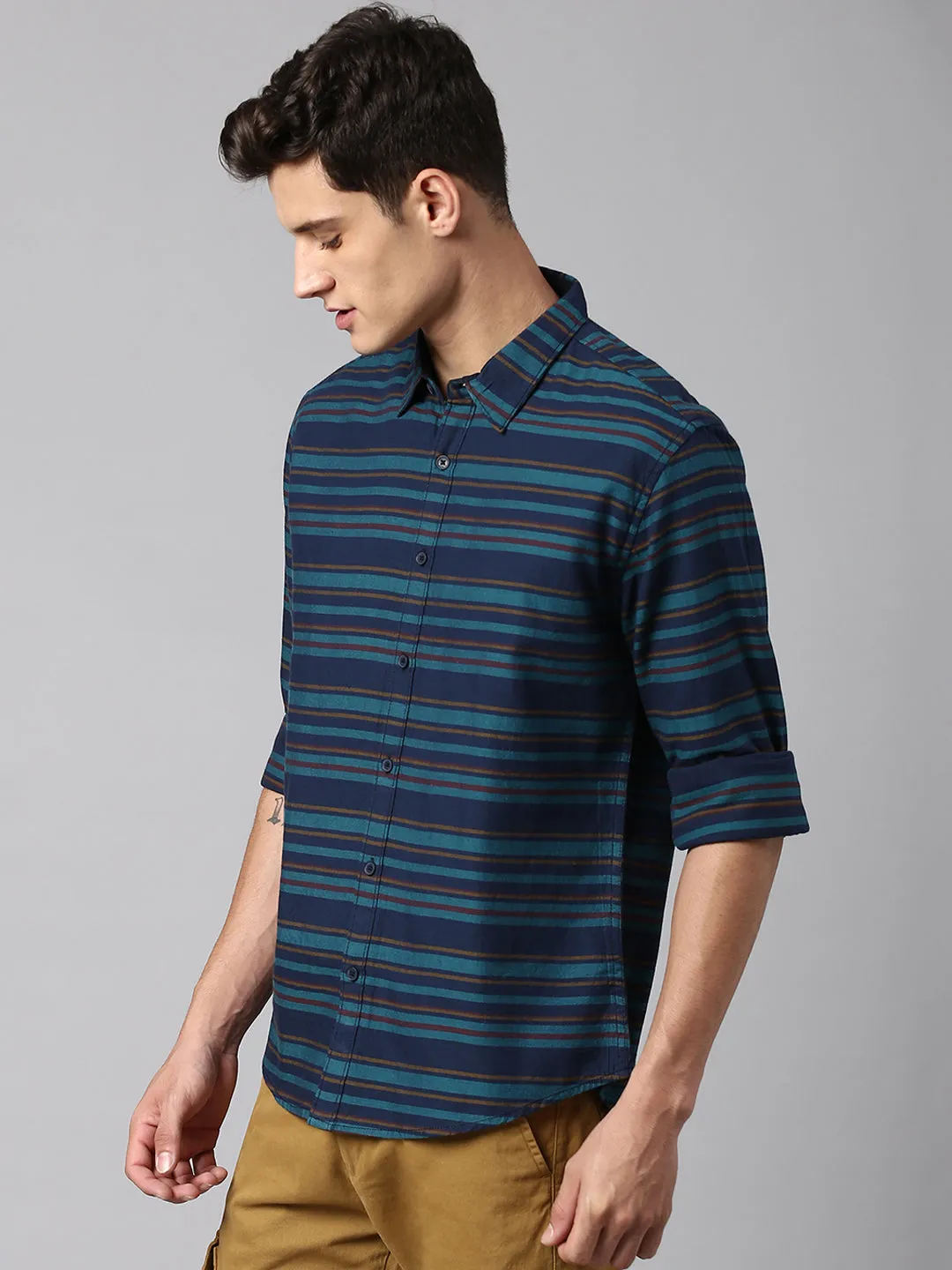 Men's Navy Stripe Shirts