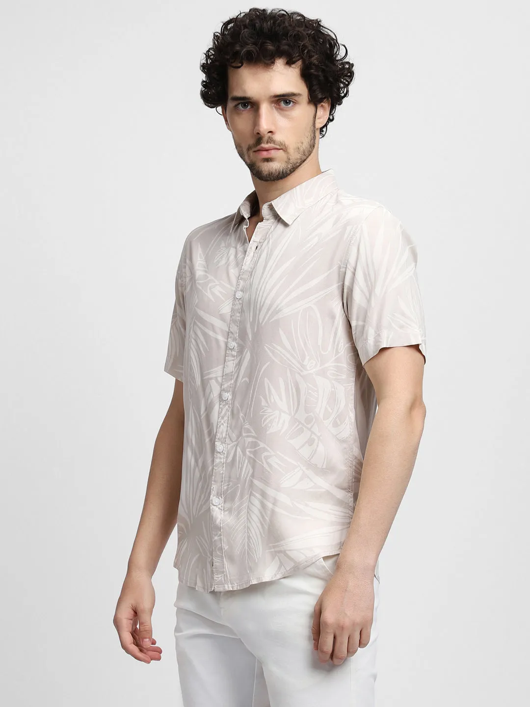 Men's Off White Casual Shirts
