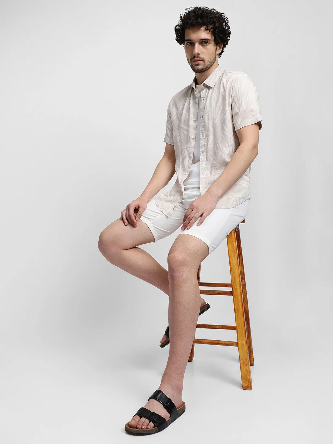 Men's Off White Casual Shirts