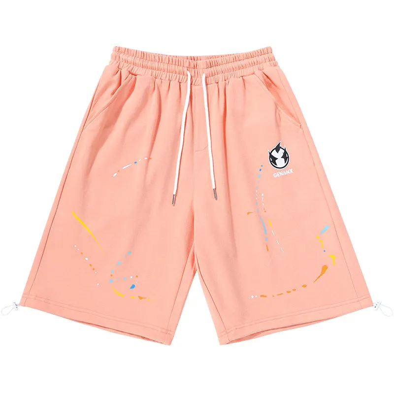 Minimalist Logo Print Cotton Sporty Shorts