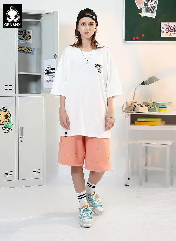Minimalist Logo Print Cotton Sporty Shorts