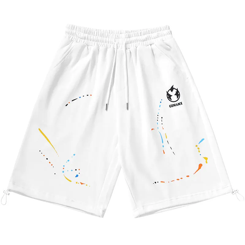 Minimalist Logo Print Cotton Sporty Shorts