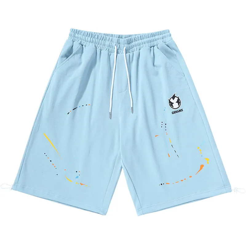 Minimalist Logo Print Cotton Sporty Shorts