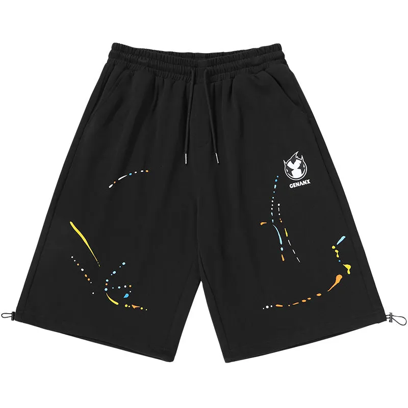 Minimalist Logo Print Cotton Sporty Shorts