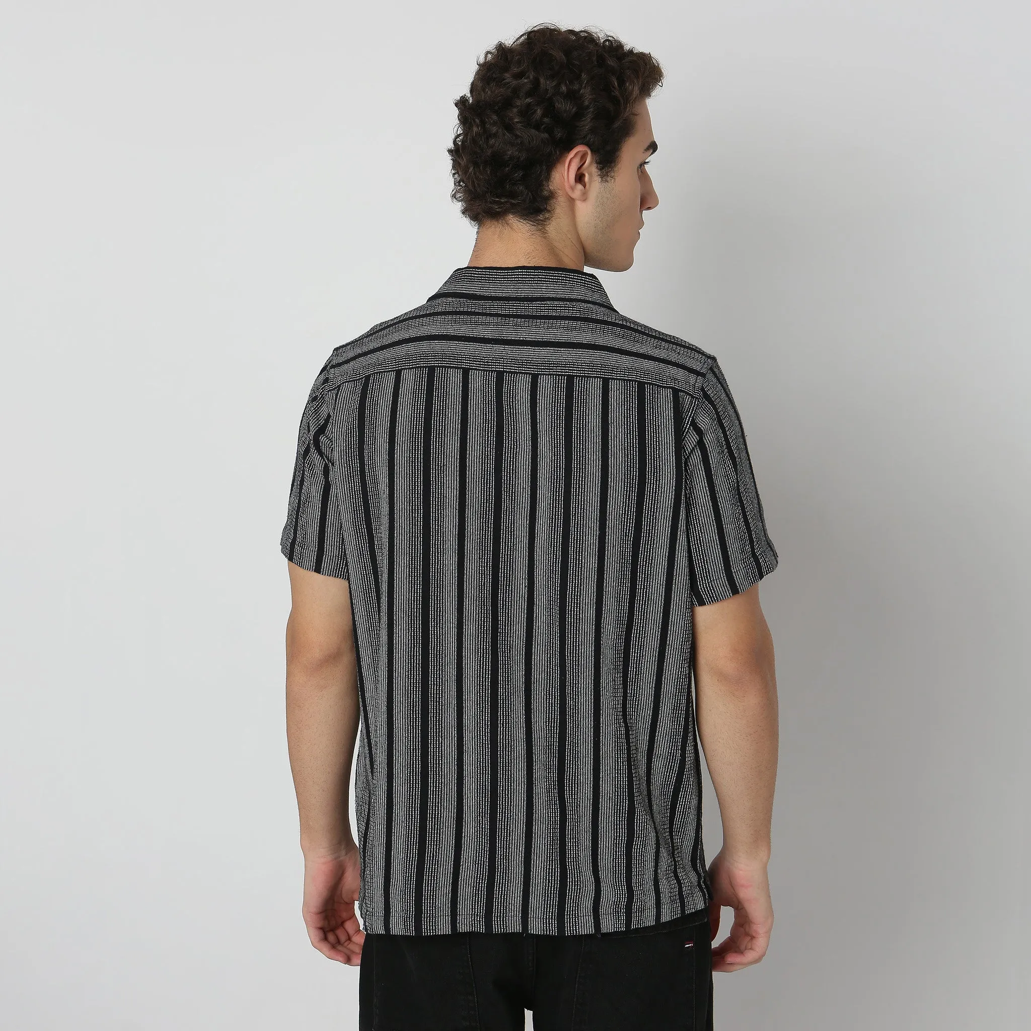 Mood™ Shirts - Raw Cotton Camp Collar Yarn Dyed Stripes - Regular Fit
