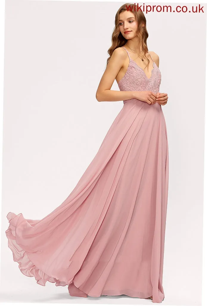 Natalia V-Neck A-line Formal Dresses Chiffon Dresses