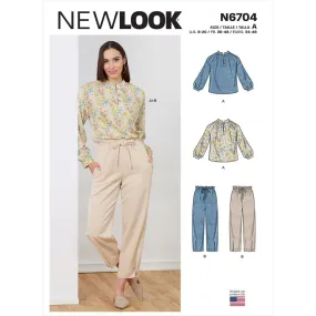 New Look Sewing Pattern N6704 Misses' Top and Pull-On Pant