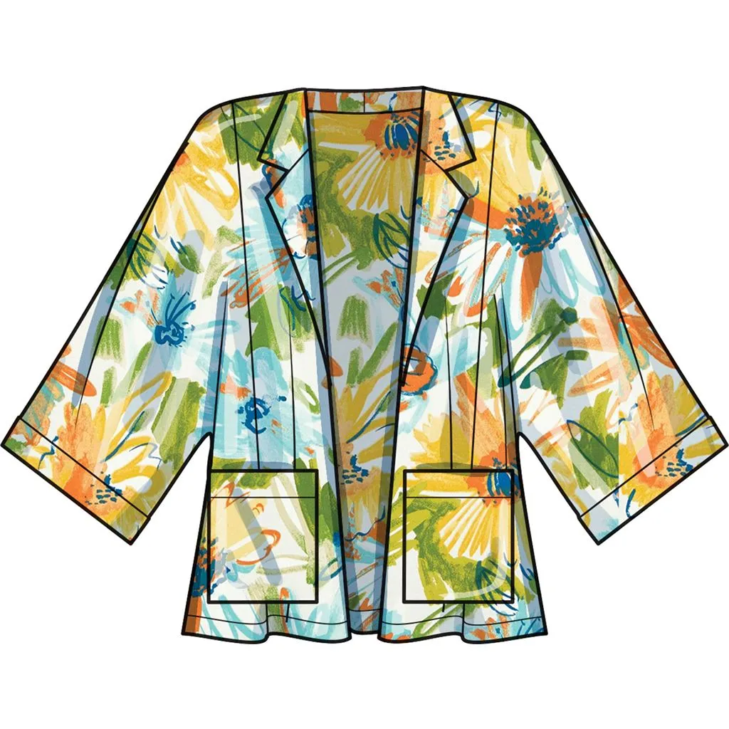 New Look Sewing Pattern N6737 Misses' Jacket, Wrap Halter Top and Shorts