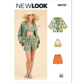 New Look Sewing Pattern N6737 Misses' Jacket, Wrap Halter Top and Shorts