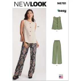 New Look Sewing Pattern N6781 Misses' Top and Pants