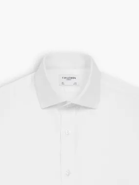 Non-Iron White Twill Slim Fit Single Cuff Cutaway Collar Shirt