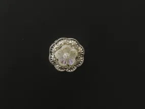 Off White Designer Flower Acrylic Buttons