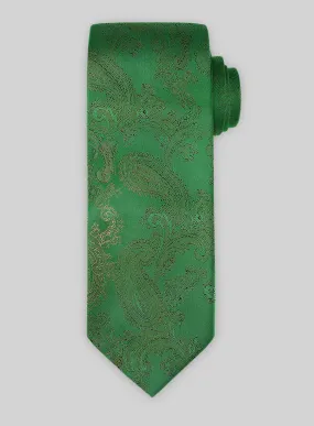 Paisley Green Satin Tie