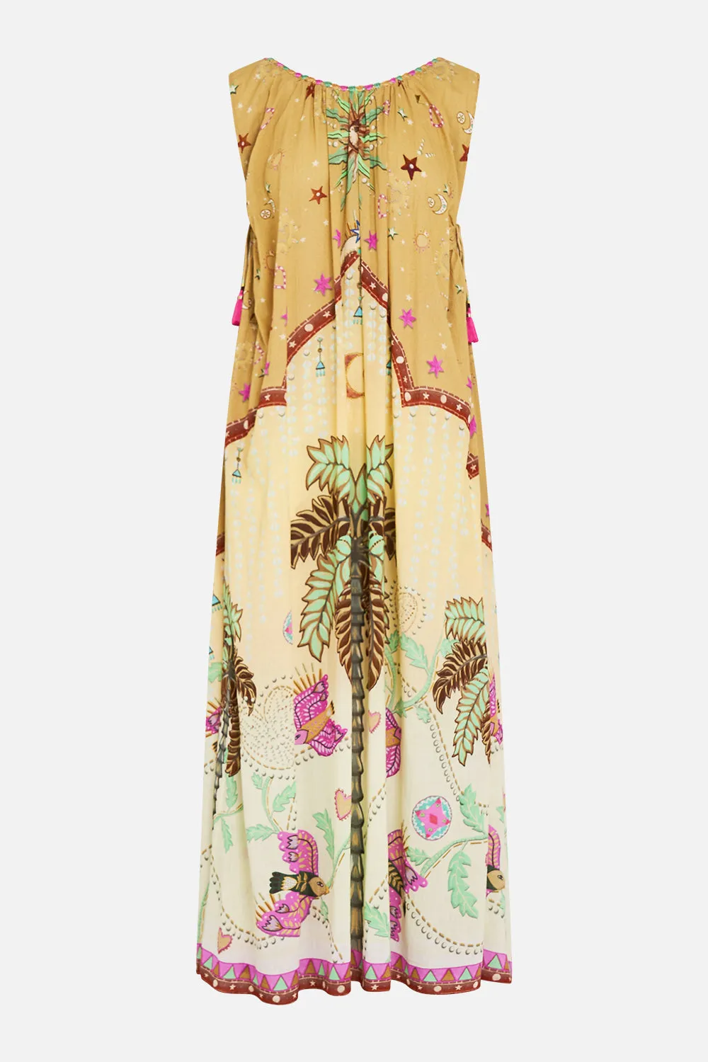 PANELLED TANK DRESS WITH CURVED HEM ASWAN ABSTRACT