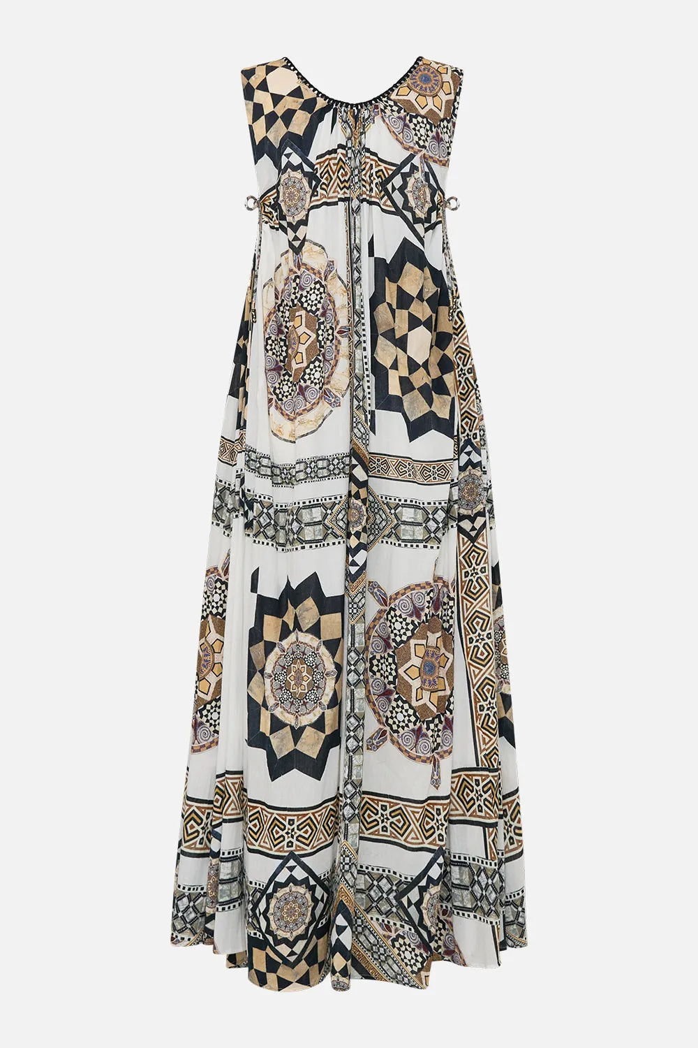 PANELLED TANK DRESS WITH CURVED HEM TILE STYLE