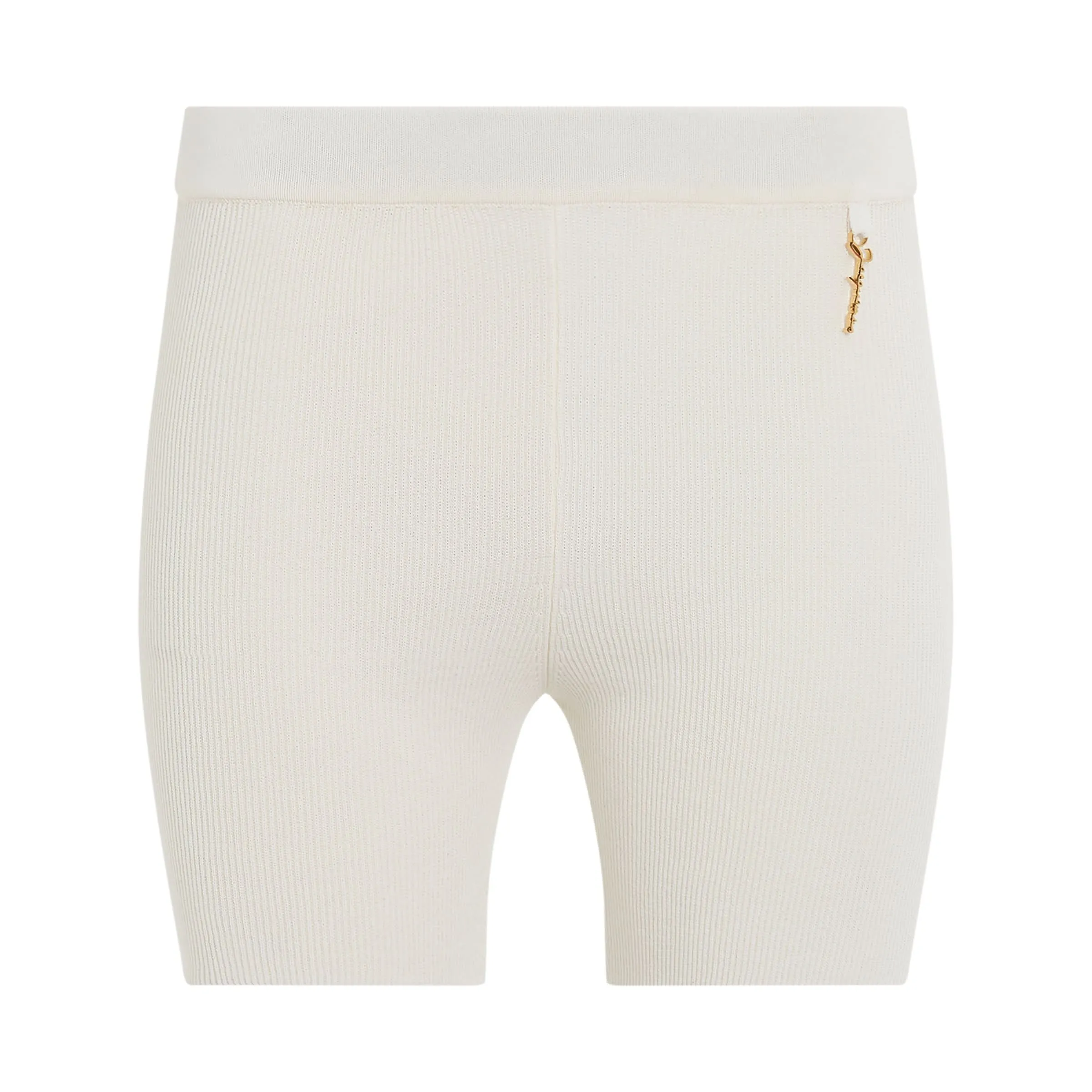 Pralu Charm Logo Knit Short in White
