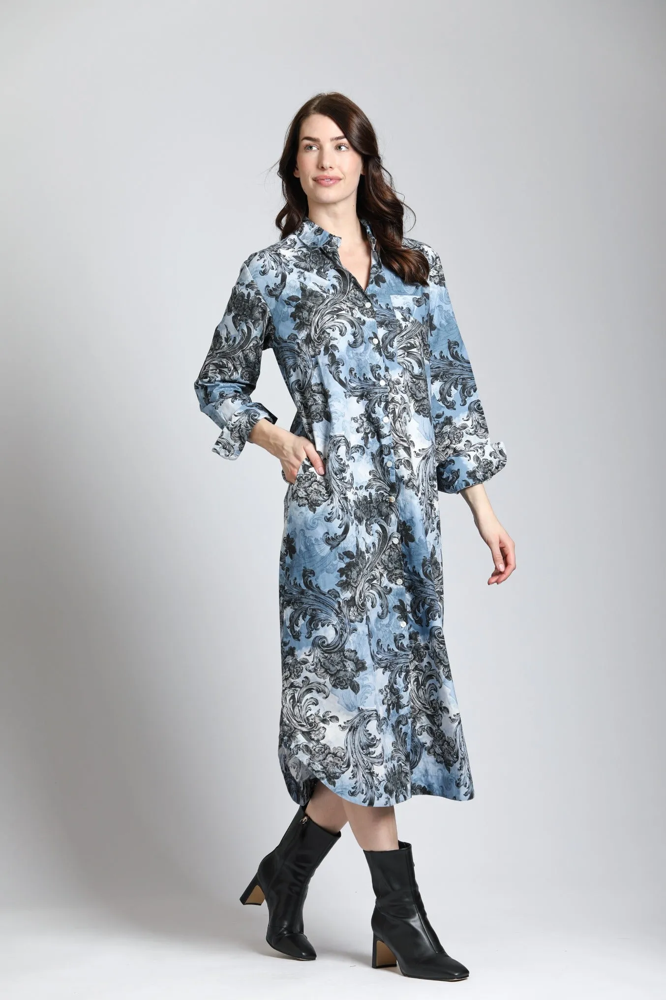 Printed Shirt Dress