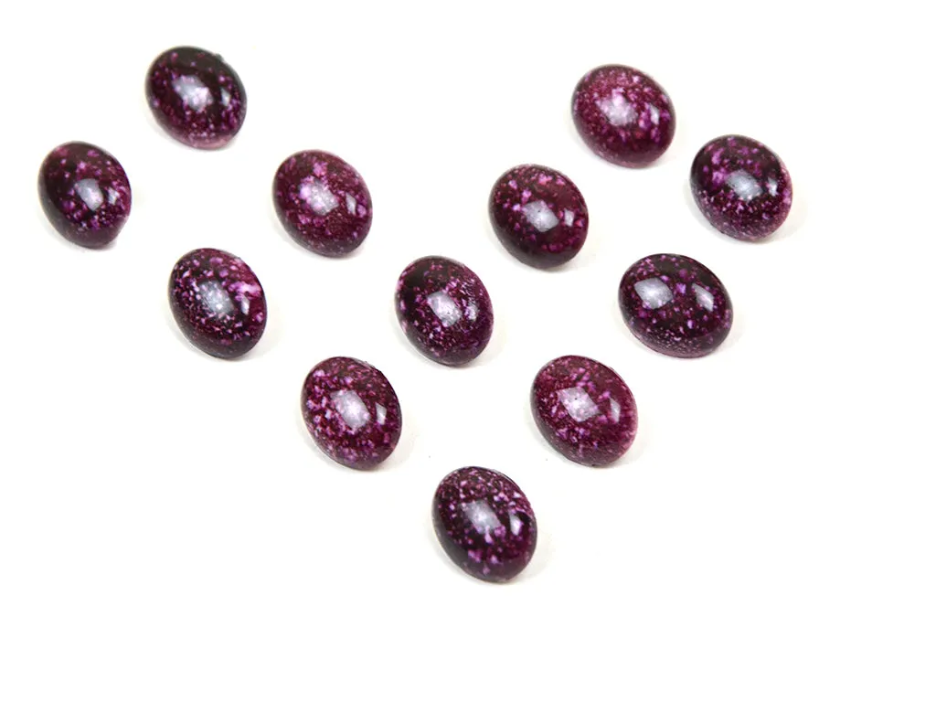 Purple Oval Marble Look Acrylic Buttons