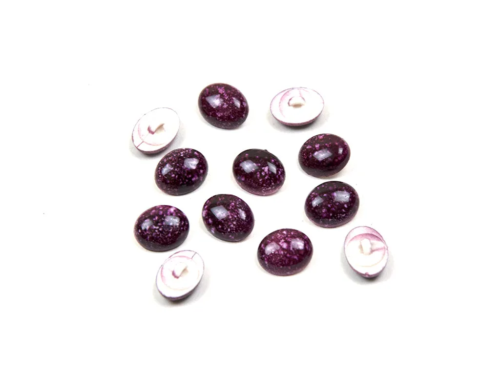 Purple Oval Marble Look Acrylic Buttons