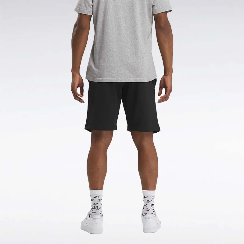 REEBOK MEN'S IDENTITY SMALL LOGO FLEECE BLACK SHORT