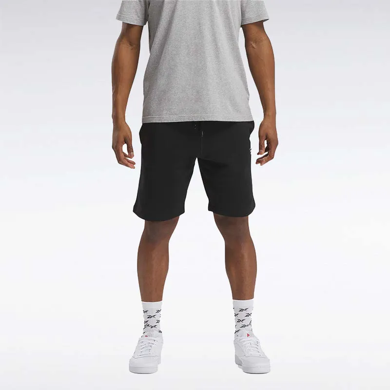 REEBOK MEN'S IDENTITY SMALL LOGO FLEECE BLACK SHORT