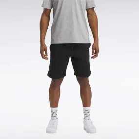 REEBOK MEN'S IDENTITY SMALL LOGO FLEECE BLACK SHORT