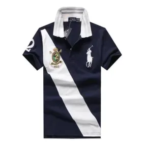 RL Custom Fit Crown Big Pony Team 1967 Blue and White  polo Shirt