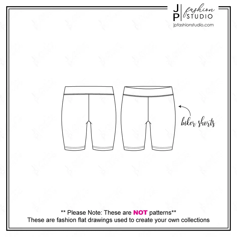 Set of Women's Leggings Fashion Flat sketches (3 styles) / Technical Drawings for Adobe Illustrator