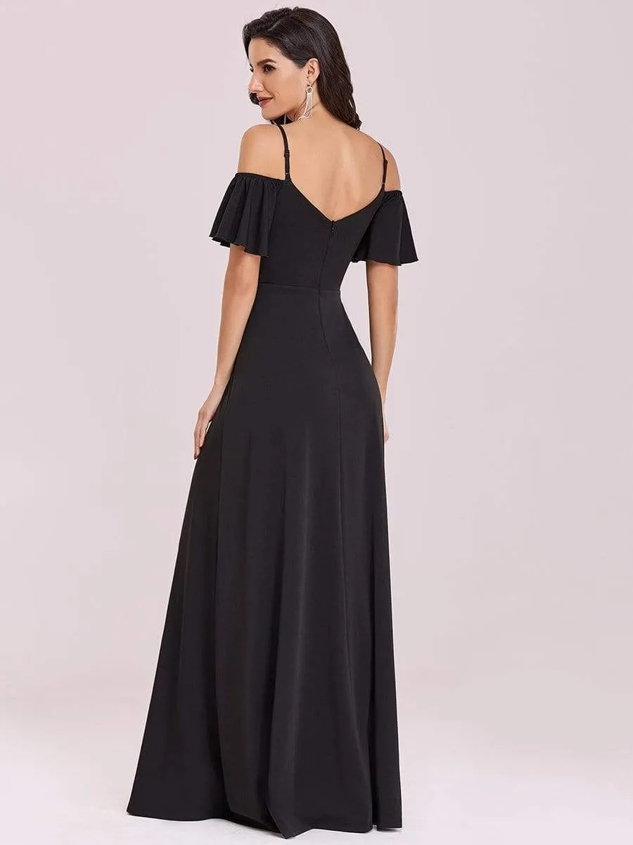 Sexy A-Line Evening Dress with Cold Shoulder