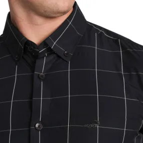 Slim Fit Half Sleeve Button-down collar Semi-Casual Check Shirt- Insignia Blue