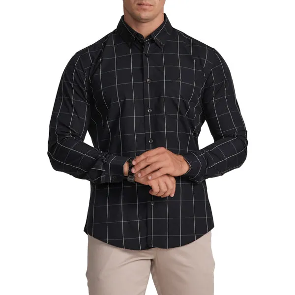 Slim Fit Half Sleeve Button-down collar Semi-Casual Check Shirt- Insignia Blue