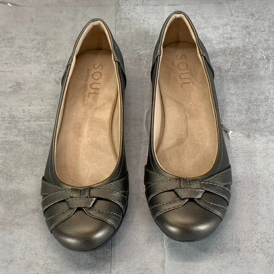 SOUL NATURALIZER Women's Nickle Smooth Gift Round-Toe Slip-On Flats SZ 9.5