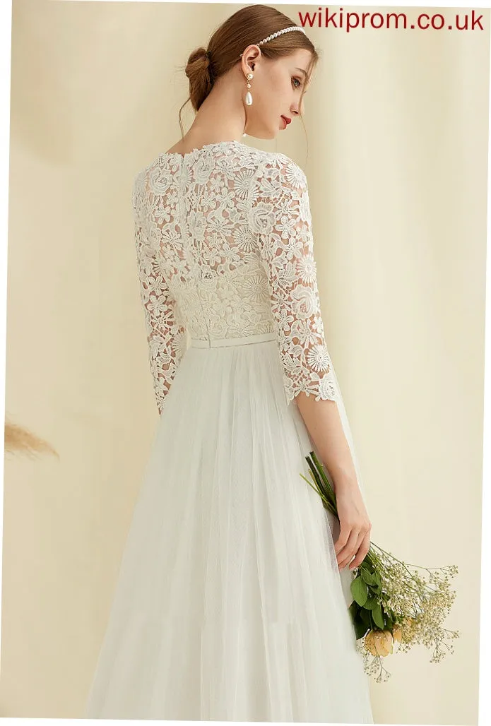 Train Gwen Wedding Tulle Lace Dress Wedding Dresses Sweep A-Line